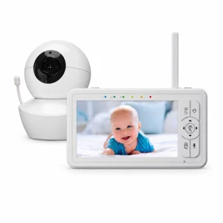 Babyfoon met camera 5 inch hd scherm wit