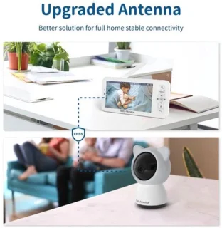 Babyfoon met camera - 5 inch lcd - grijs