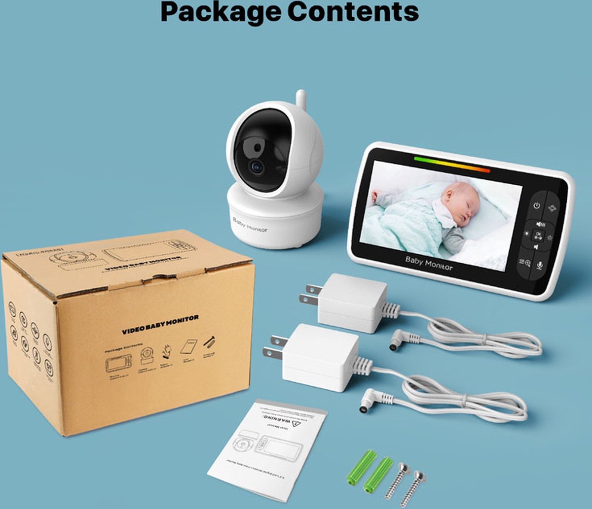 Babyfoon Met Camera 5 Inch Nederlands Display Zonder Wifi