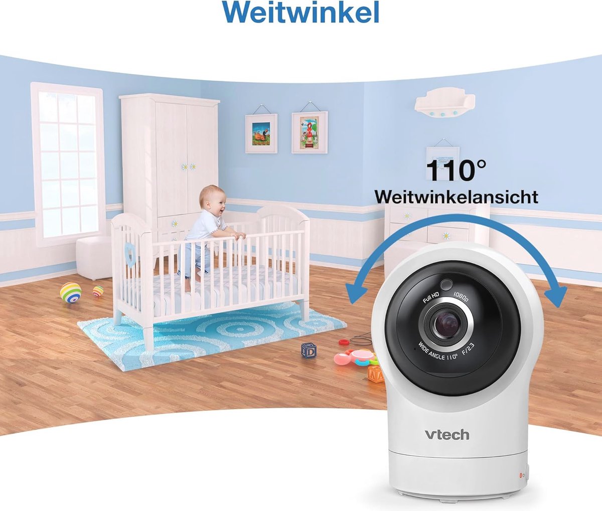 Babyfoon met camera 7 inch HD monitor 1080p wifi