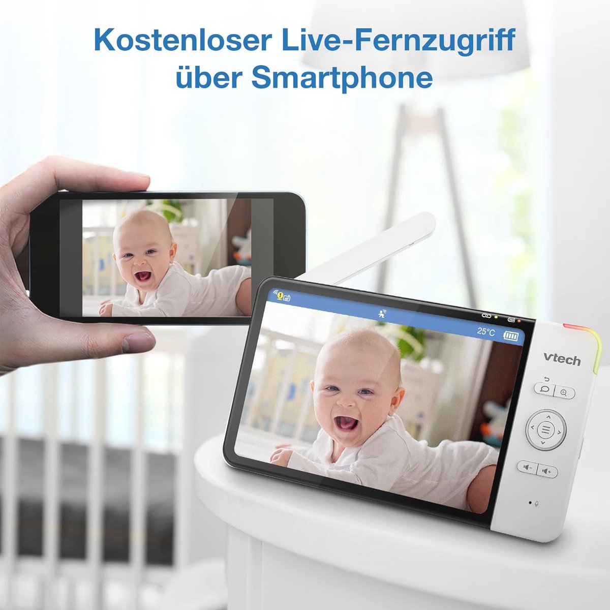 Babyfoon met camera 7 inch HD monitor 1080p wifi
