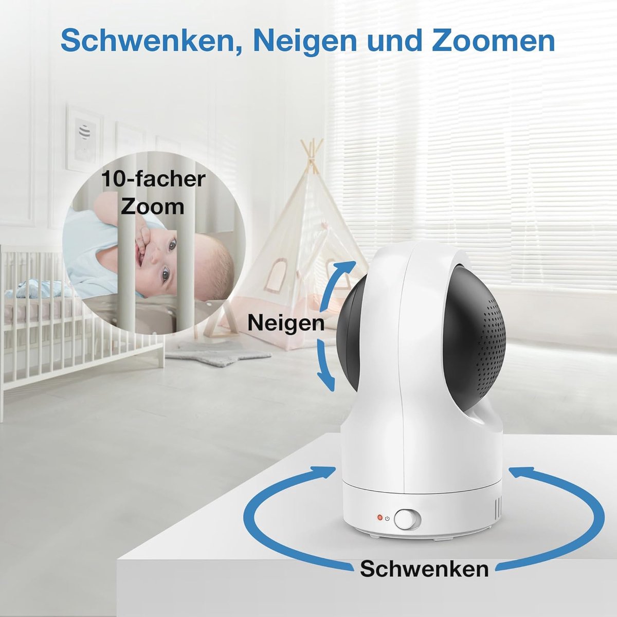 Babyfoon met camera 7 inch HD monitor 1080p wifi