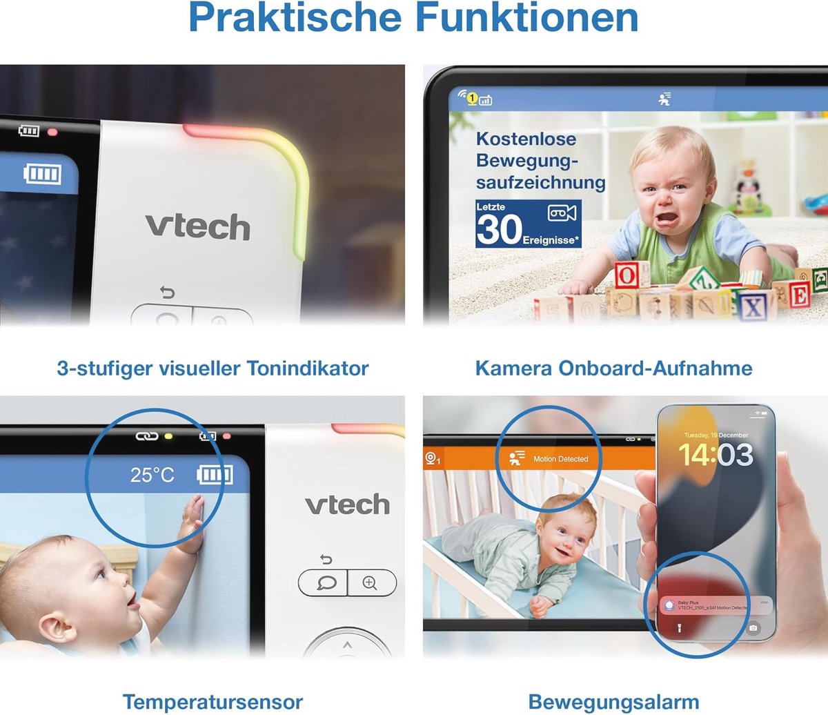 Babyfoon met camera 7 inch HD monitor 1080p wifi