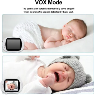 Babyfoon met Camera en 3.5 Inch IPS Scherm EU Stekker