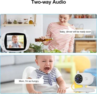 Babyfoon met Camera en 3.5 Inch IPS Scherm EU Stekker