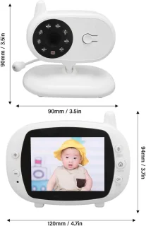 Babyfoon met Camera en 3.5 Inch IPS Scherm EU Stekker