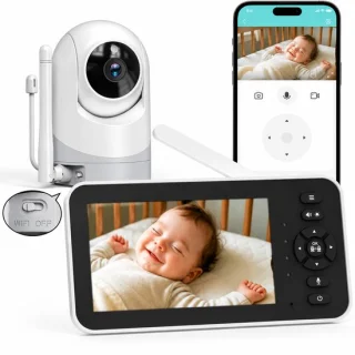 Babyfoon met camera en 5 inch scherm