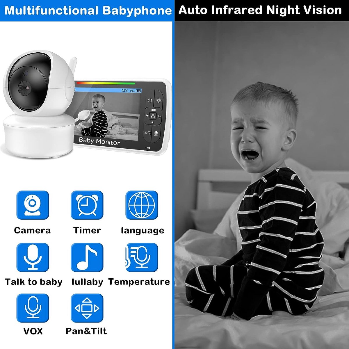 Babyfoon met camera en audio
