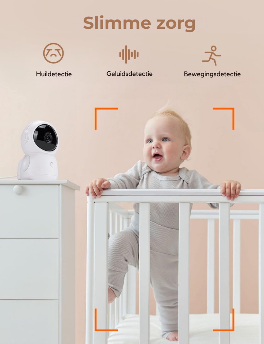 Babyfoon met Camera en Nachtzicht - Draagbare Monitor met Temperatuurbewaking