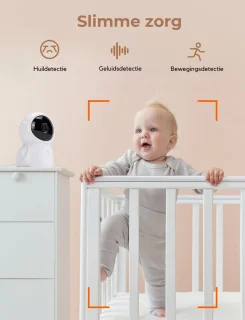 Babyfoon met Camera en Nachtzicht - Draagbare Monitor met Temperatuurbewaking