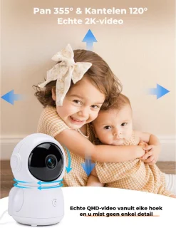 Babyfoon met Camera en Nachtzicht - Draagbare Monitor met Temperatuurbewaking