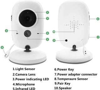 Babyfoon met Camera en Scherm Wit 50m Binnen 250m Buiten