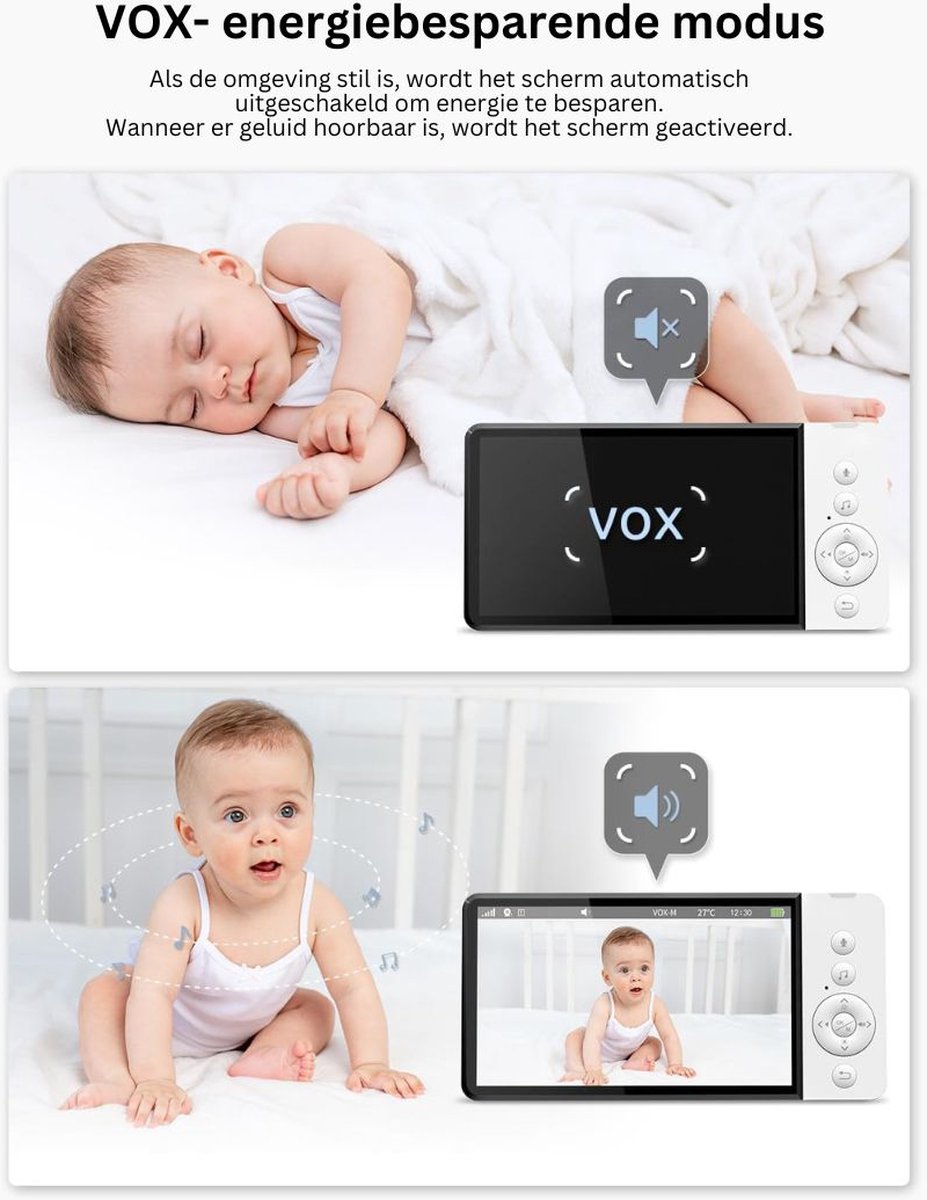 Babyfoon met Camera Full HD Wit