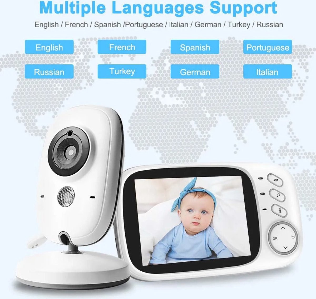 Babyfoon met Camera LCD 3.2" Wit