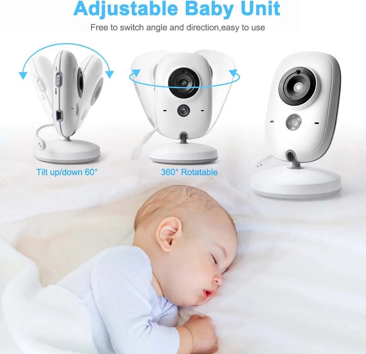 Babyfoon met Camera LCD 3.2" Wit