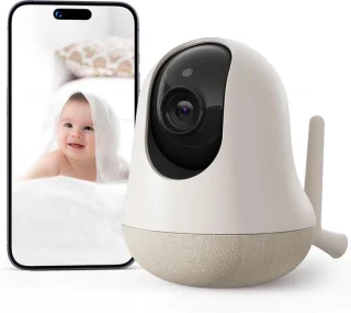 Babyfoon met Camera - Slimme Monitor - Baby Bewaken - 2K Nachtzicht - 360 Graden - Wit