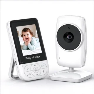 Babyfoon met camera, uitbreidbaar tot 4 camera’s, wit