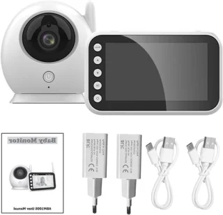 Babyfoon met camera - video baby monitor - 4,3 inch scherm - wit