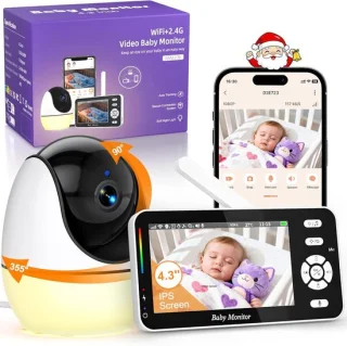 Babyfoon met camera - Videomonitor 43 inch - Wit