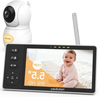 Babyfoon met Camera - Videomonitor Kind - Baby Bewaken - Zonder Wifi - 5.5 Inch Scherm - Zwart