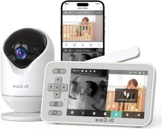 Babyfoon met camera - videomonitor tweeling - wit