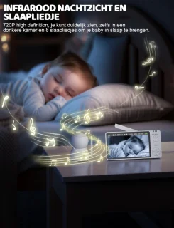 Babyfoon Met Camera Wifi HD 355° Rotatie Tweerichtingscommunicatie