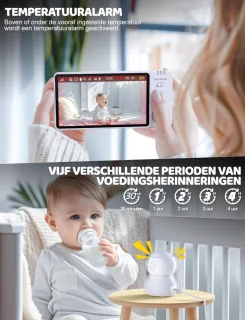 Babyfoon Met Camera Wifi HD 355° Rotatie Tweerichtingscommunicatie