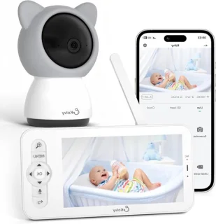 Babyfoon met camera - wit/grijs