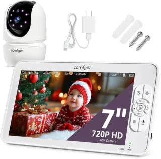 Babyfoon met camera zonder wifi - 7 inch HD video babyfoon met 1080p camera