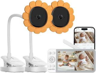 Babyfoon met camera's - wit met oranje