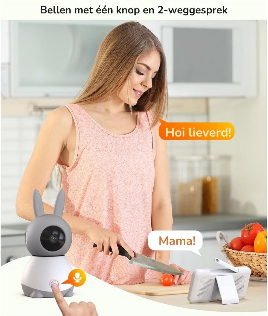 Babyfoon Monitor Met Camera En Scherm - Draagbaar Met App