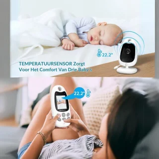Babyfoon Monitor met Camera en Scherm - Draagbaar - Temperatuurbewaking