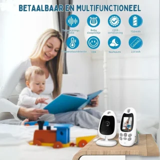 Babyfoon Monitor met Camera en Scherm - Draagbaar - Temperatuurbewaking