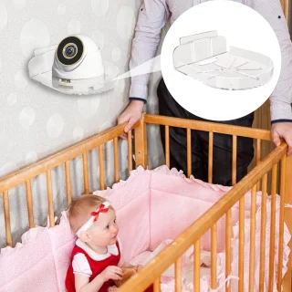 Babyfoon Plank - Monitor Houder - Babykamer Organiseren - Zelfklevende Montage - 12 x 9.5 cm - Wit