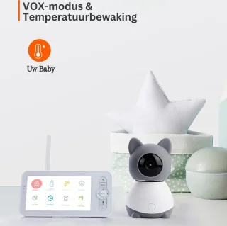 Babyfoon Video 5 Inch 3MP Pan/Tilt Camera