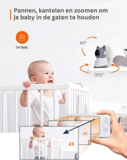 Babyfoon Video 5 Inch 3MP Pan/Tilt Camera
