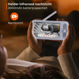 Babyfoon Video 5 Inch 3MP Pan/Tilt Camera