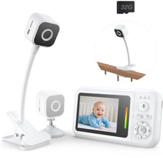 Stevig, privé en duidelijk: babyfooncamera met clip en houder