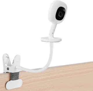 Babyfoonhouder flexibele arm met verstelbare klem, 8 inch, zwart