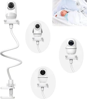 Babyfoonhouder met flexibele slang 33 inch wit