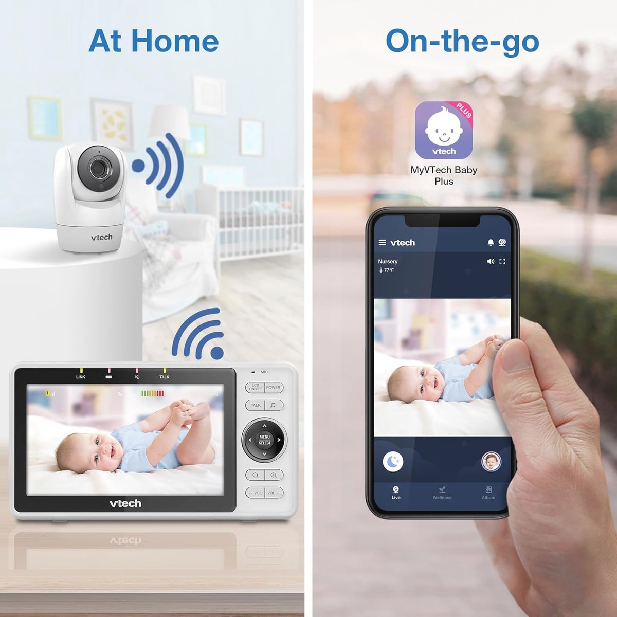 Babymonitor 1080p met Nachtzicht en Tweerichtingscommunicatie
