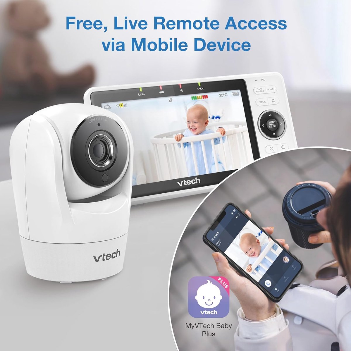 Babymonitor 1080p met Nachtzicht en Tweerichtingscommunicatie