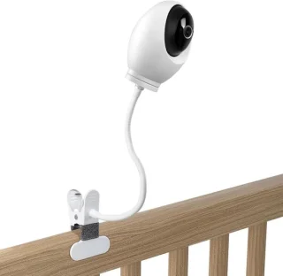 Babymonitor cliphouder - Camera standaard - Babykamer bewaken - Flexibele klembevestiging - 14 x 10 x 7.5 cm - Wit