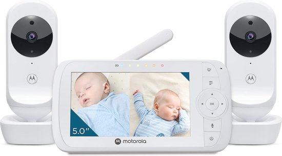 Babymonitor met 2 Camera's en 5 inch Scherm