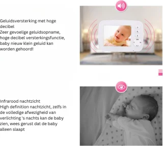 babytelefoon met 3,2-inch LCD HD video en intercom