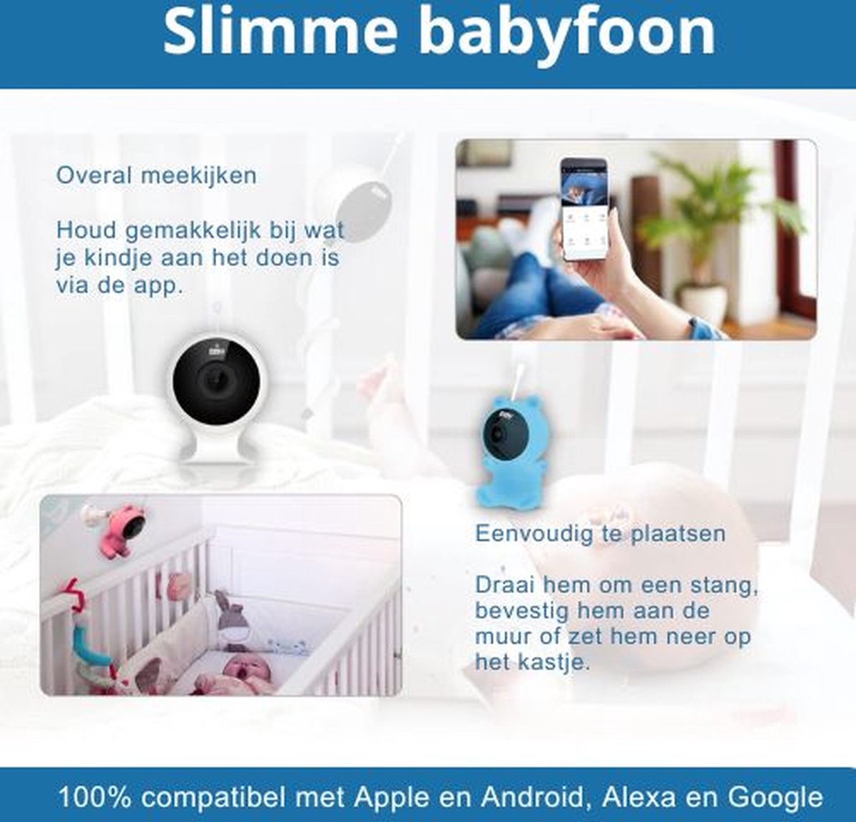 Wat vinden we goed aan de BIRONY Babyfoon Met Camera Licht Blauw