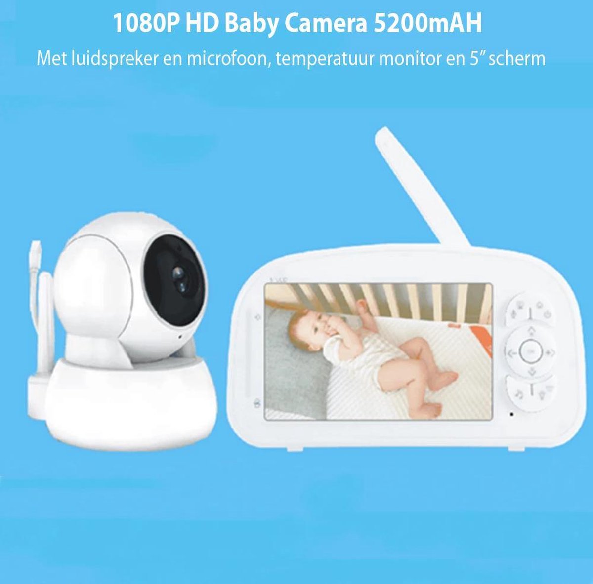 Blossombel Baby Monitor Pro - Babyfoon met Camera Wit