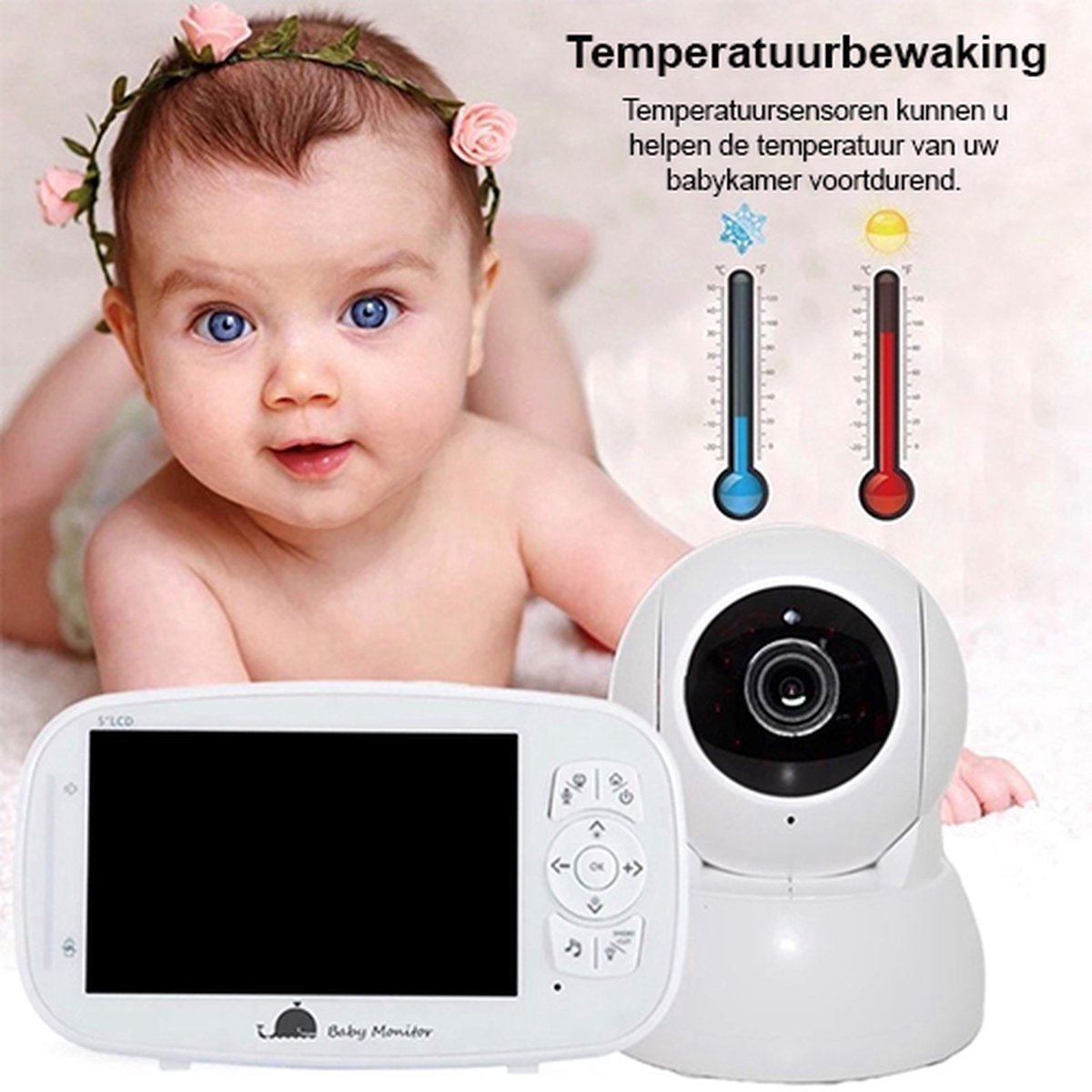 Blossombel Baby Monitor Pro - Babyfoon met Camera Wit