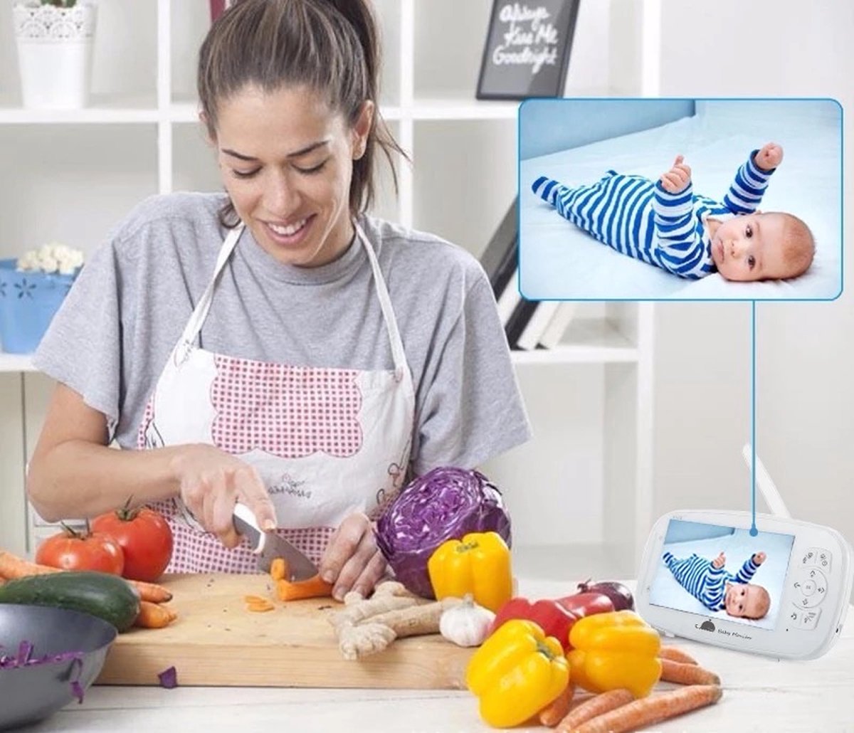 Blossombel Baby Monitor Pro - Babyfoon met Camera Wit