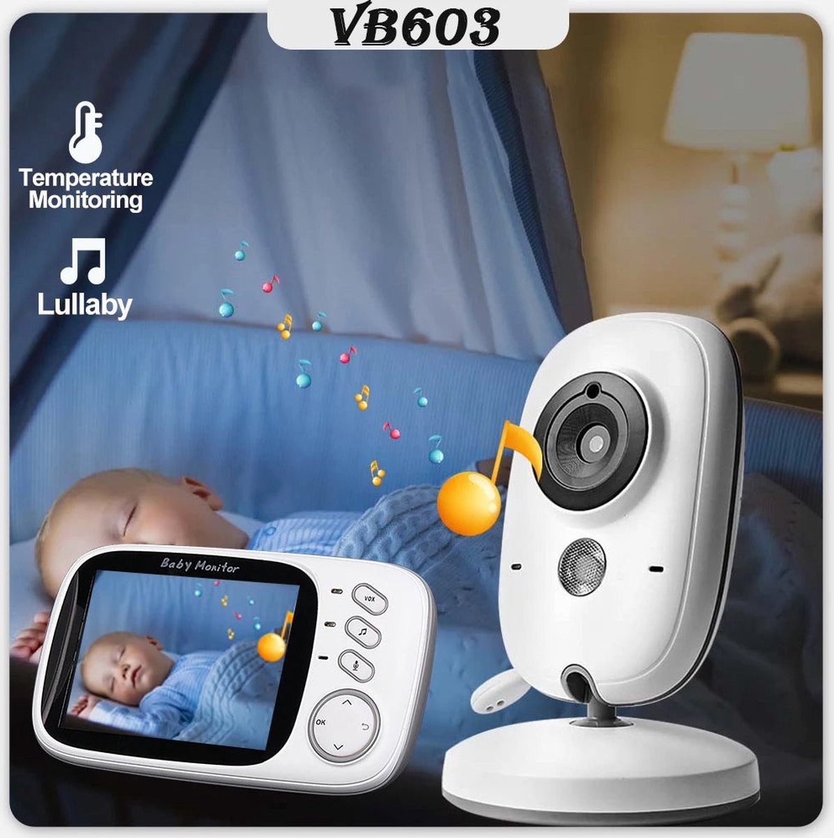 Boavision Babyfoon met Camera 3.2" LCD Wit